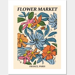 Flower market print, Paris, Abstract flowers art, Posters aesthetic, Floral art, Retro print, Cottagecore Posters and Art